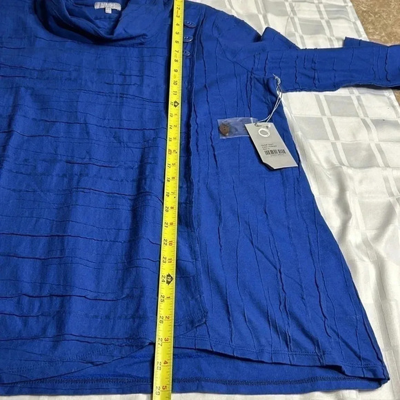 HABITAT. Linen blend,Faux wrap top,tunic,Pullover,cowl neck,loose,PTP 22”   NWT - Picture 14 of 15